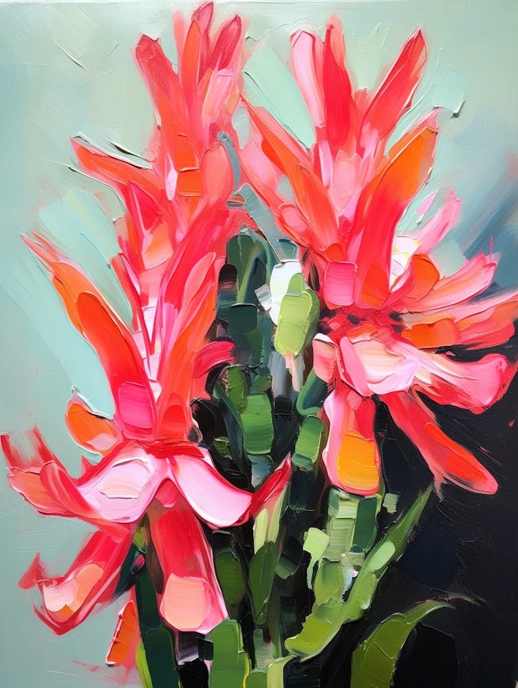 Peinture de Cactus Christmas Cactus 1