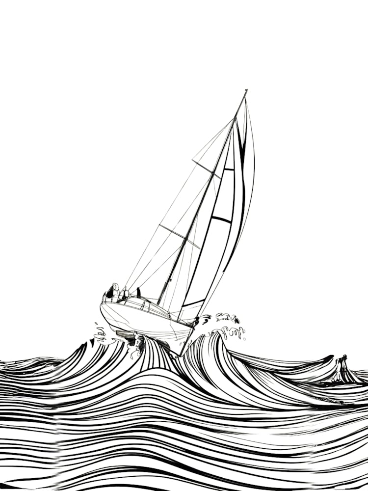 Sailing Boat In The Waves