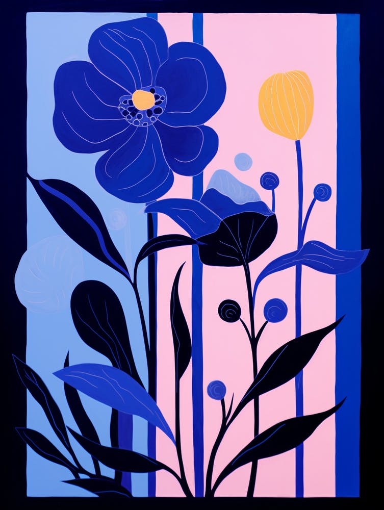 Blue Flower Illustration Iris 1