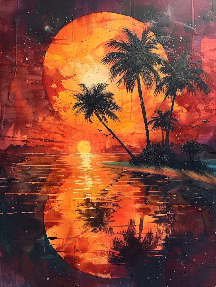 Sunset With Palm Trees 5