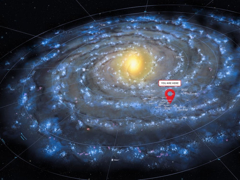 Sie sind hier: Milchstraßenkarte — Weltraum-Poster, Wissenschafts-Poster, galaktische Karte, Weltraumkarte