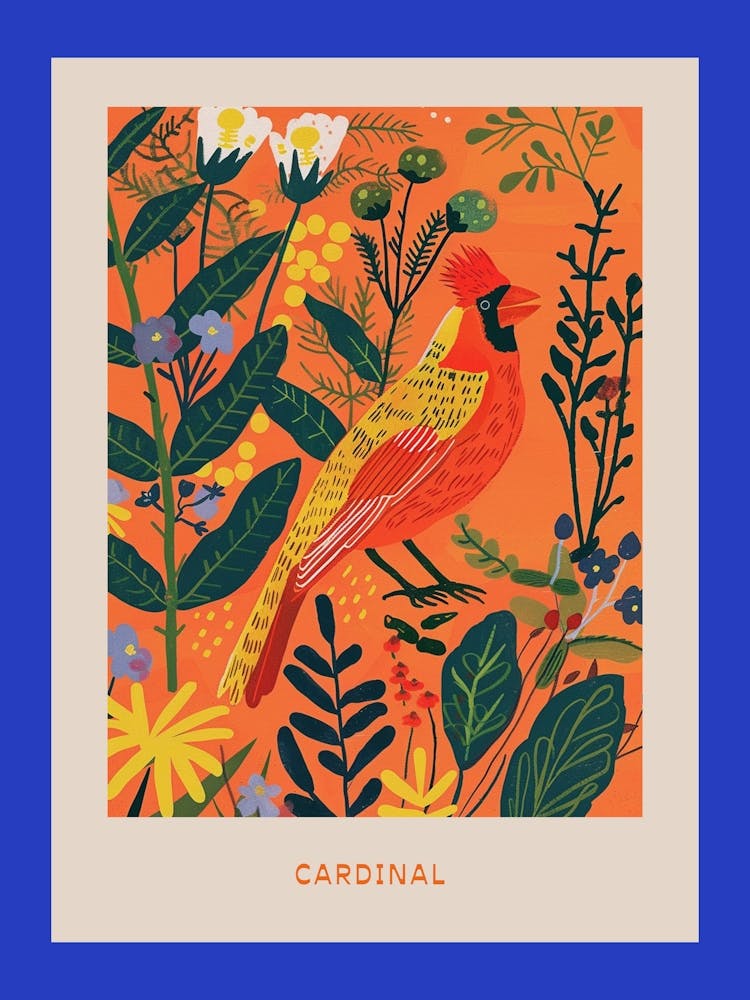 Spring Birds Poster Cardinal 1