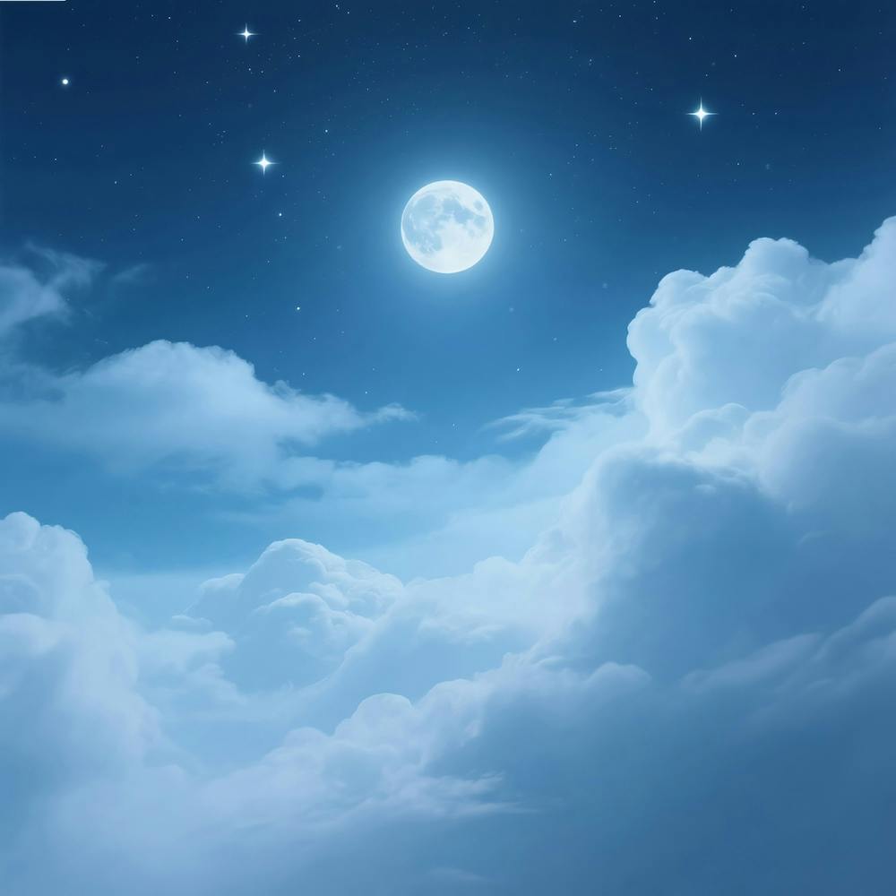 Lune et nuages