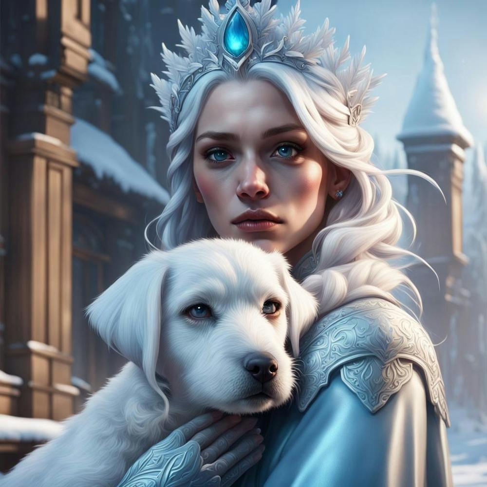 Ice Queen with dog