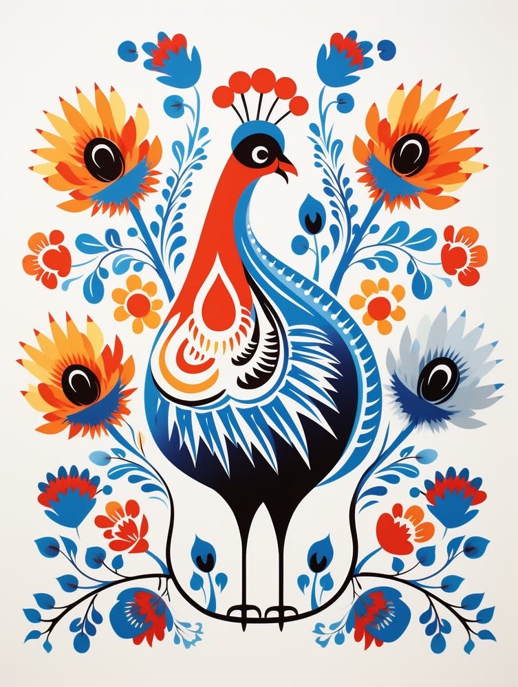 Scandinavian Bird Illustration Turkey 2