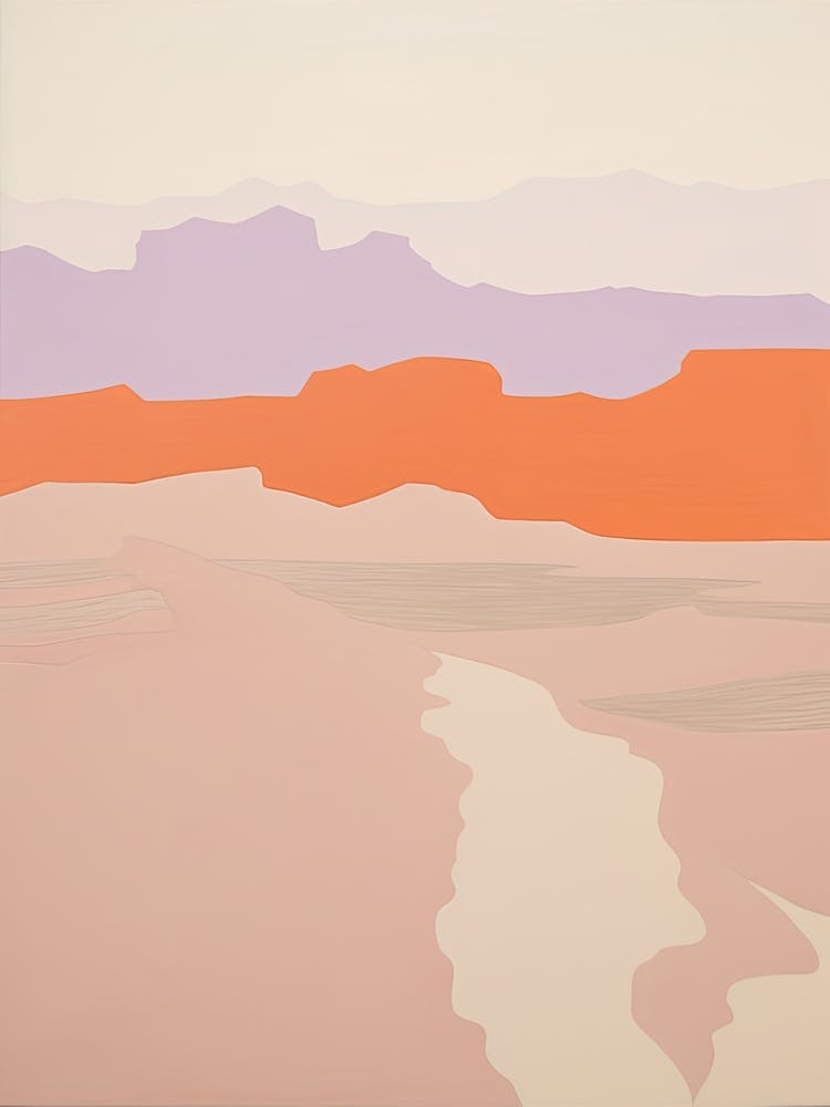 Taklamakan Desert   Asia (China), Contemporary Abstract Illustration 1
