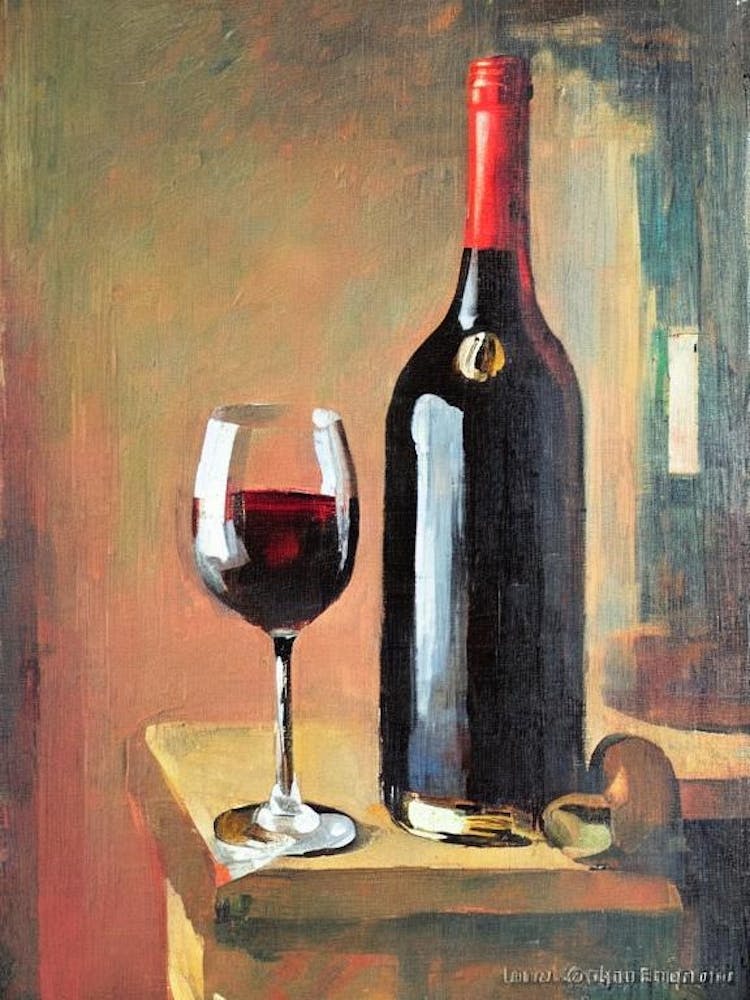 Tempranillo Oil Painting Cocktail Poster