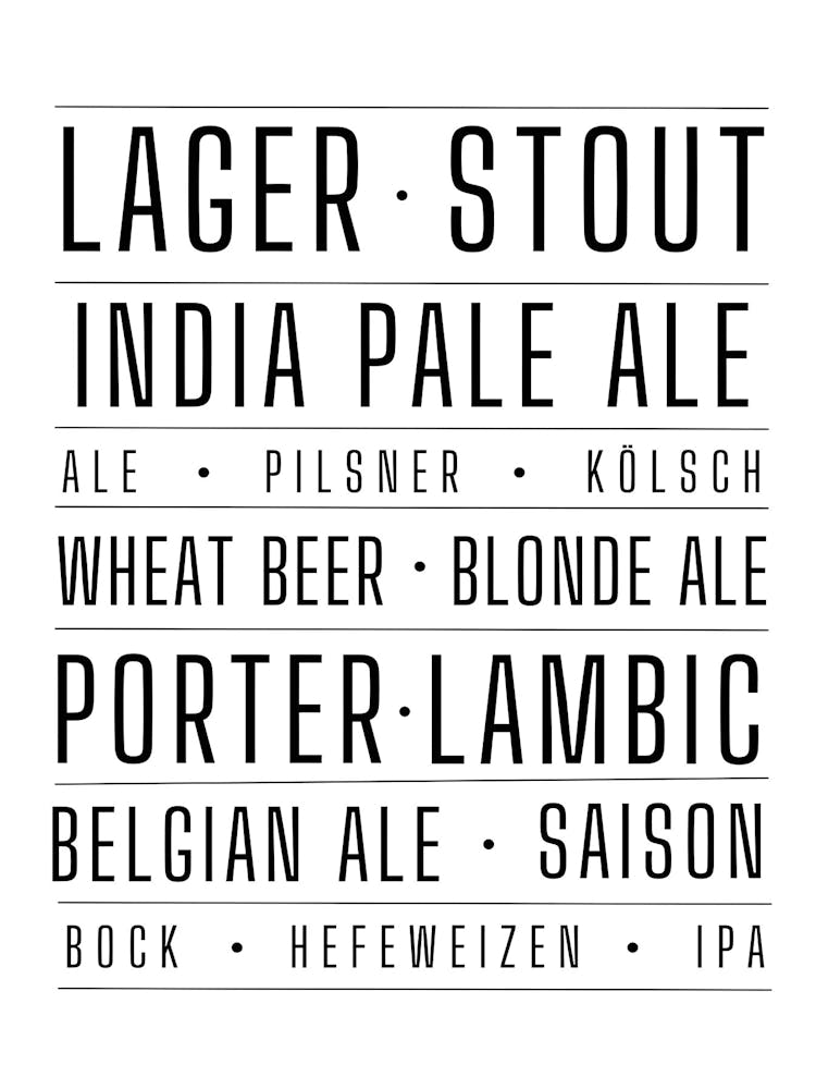Lager Stout India Pale Ale