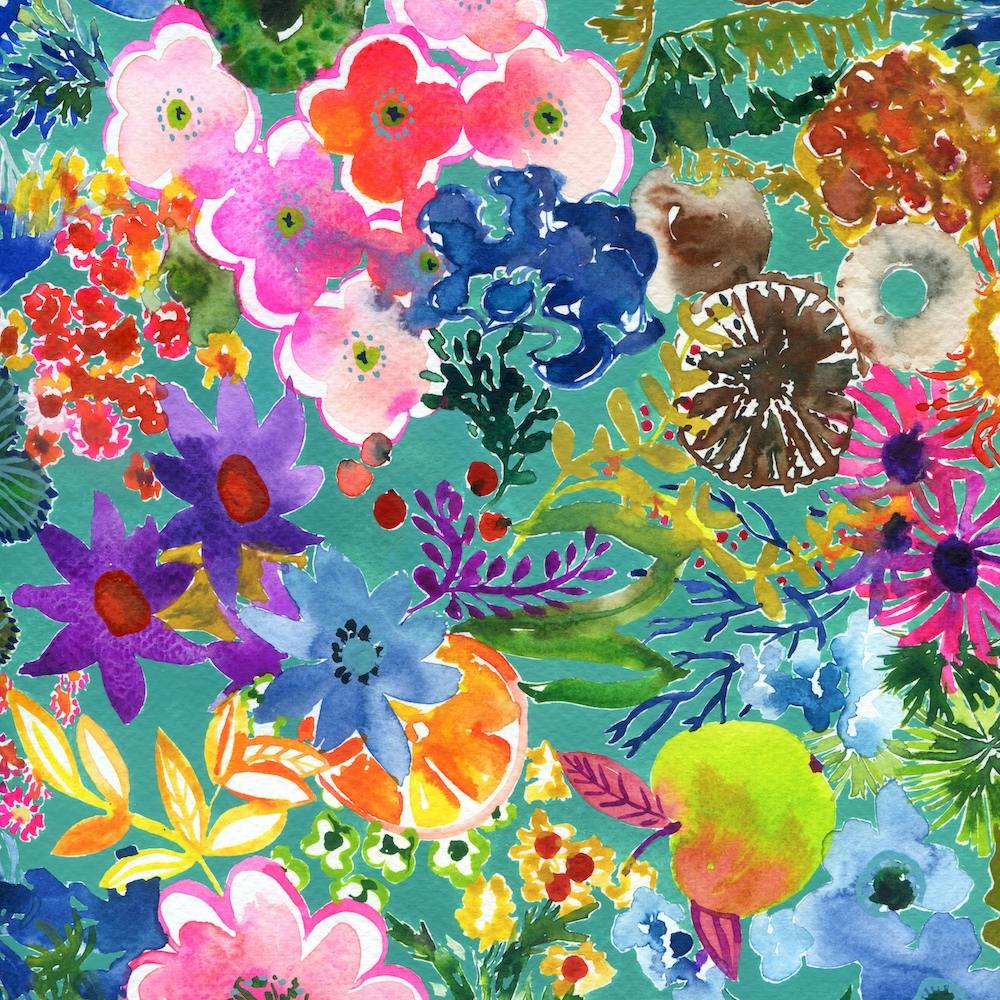 Watercolor Floating Flowers 1