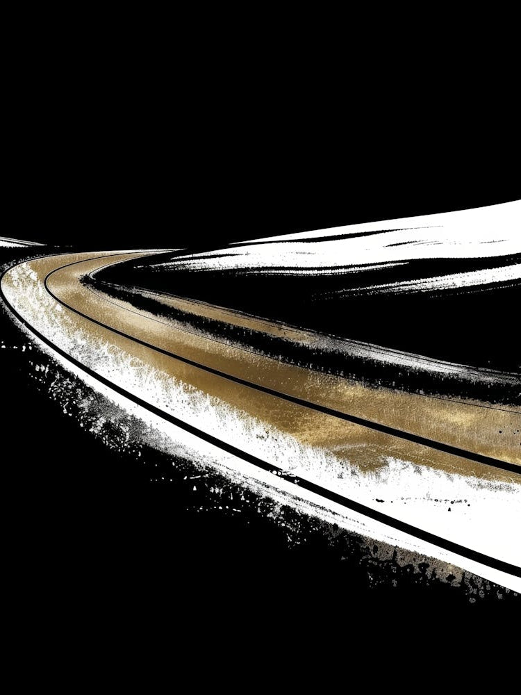 Train Tracks In The Snow