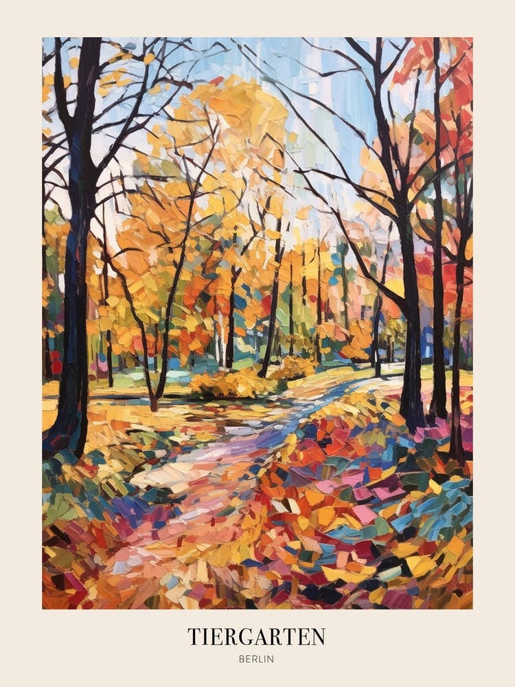 Autumn City Park Painting Tiergarten Berlin Poster