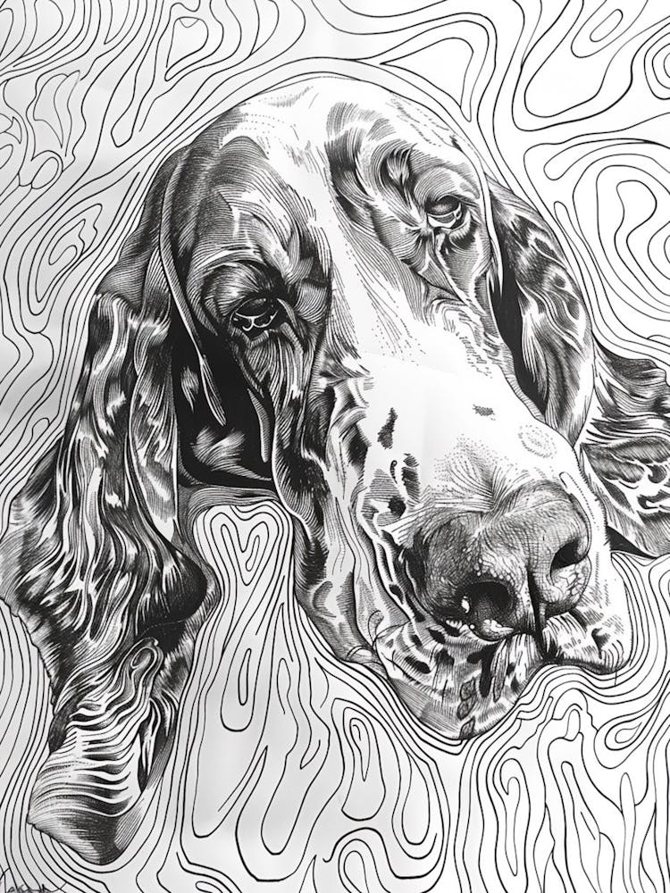 Basset Hound Line Sketch 2