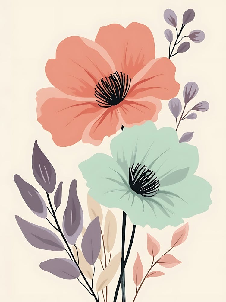 Tranquil Meadow Wildflowers in Soft Tones