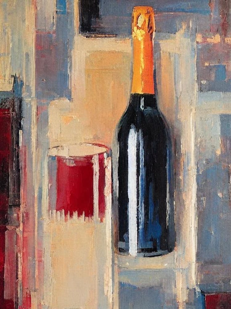 Blanc De Blancs 1 - Affiche Cocktail Peinture à l'Huile