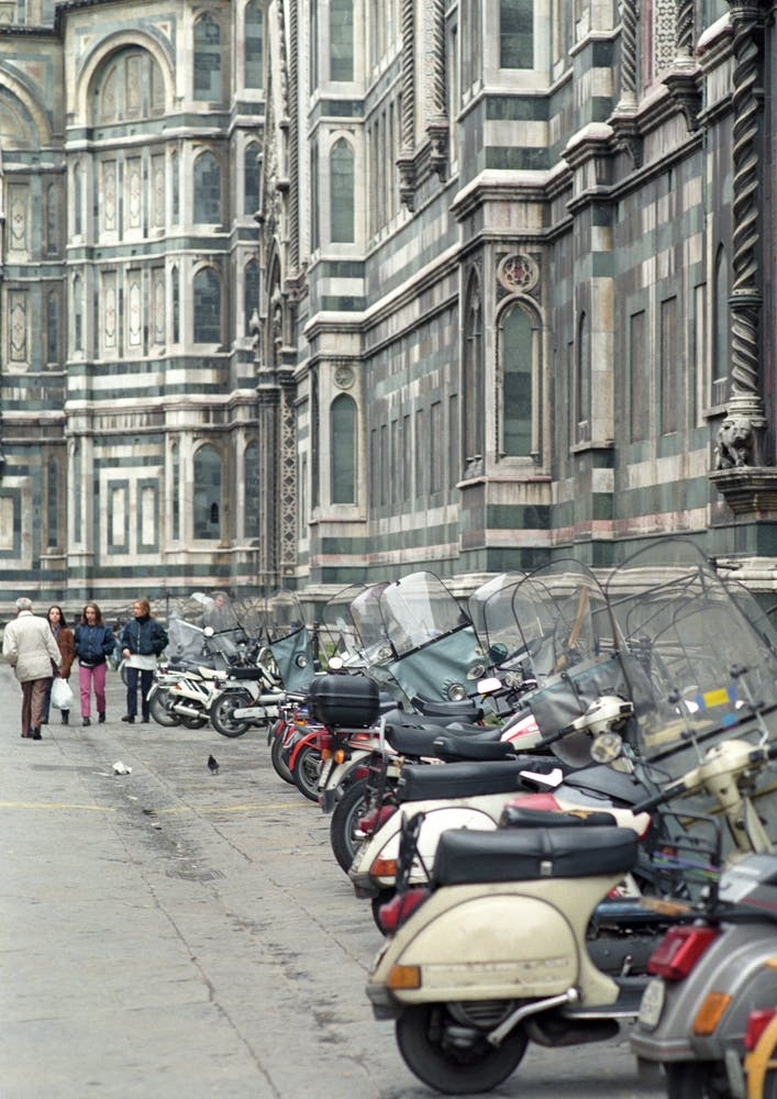 Scooters Outside The Duomo In Florence