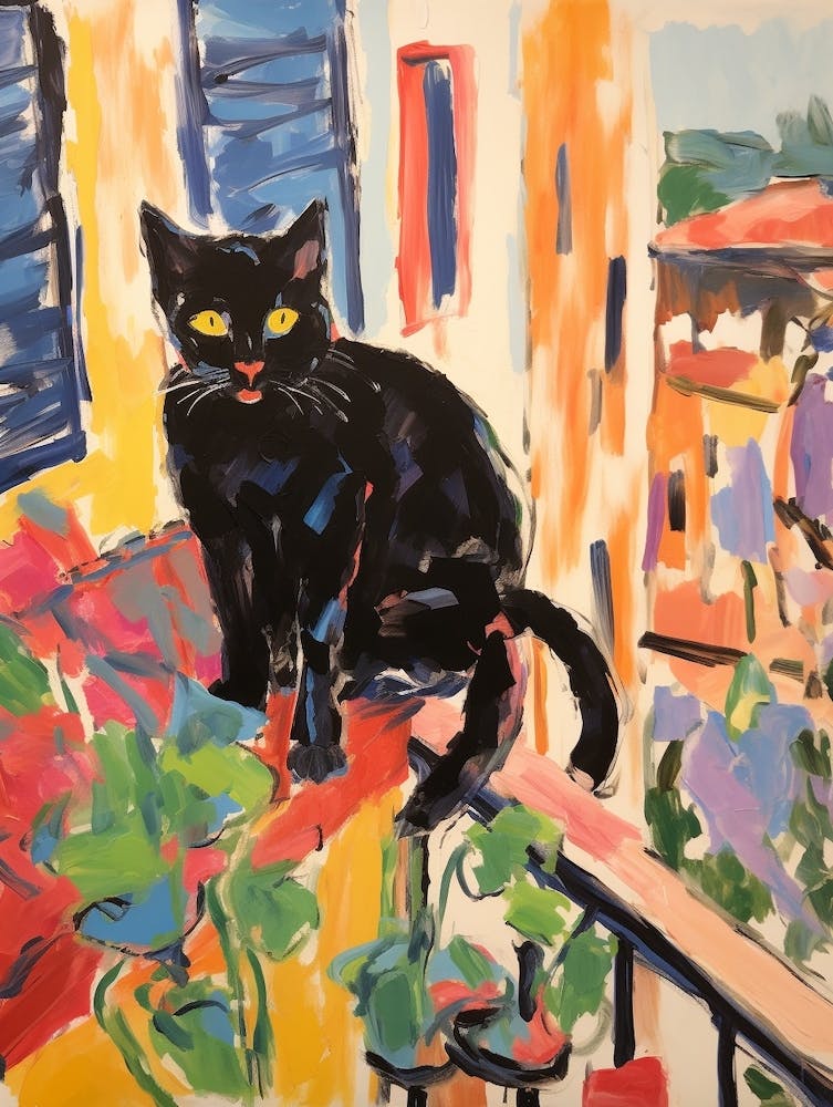 Painting Of A Cat In Siena Italy 1