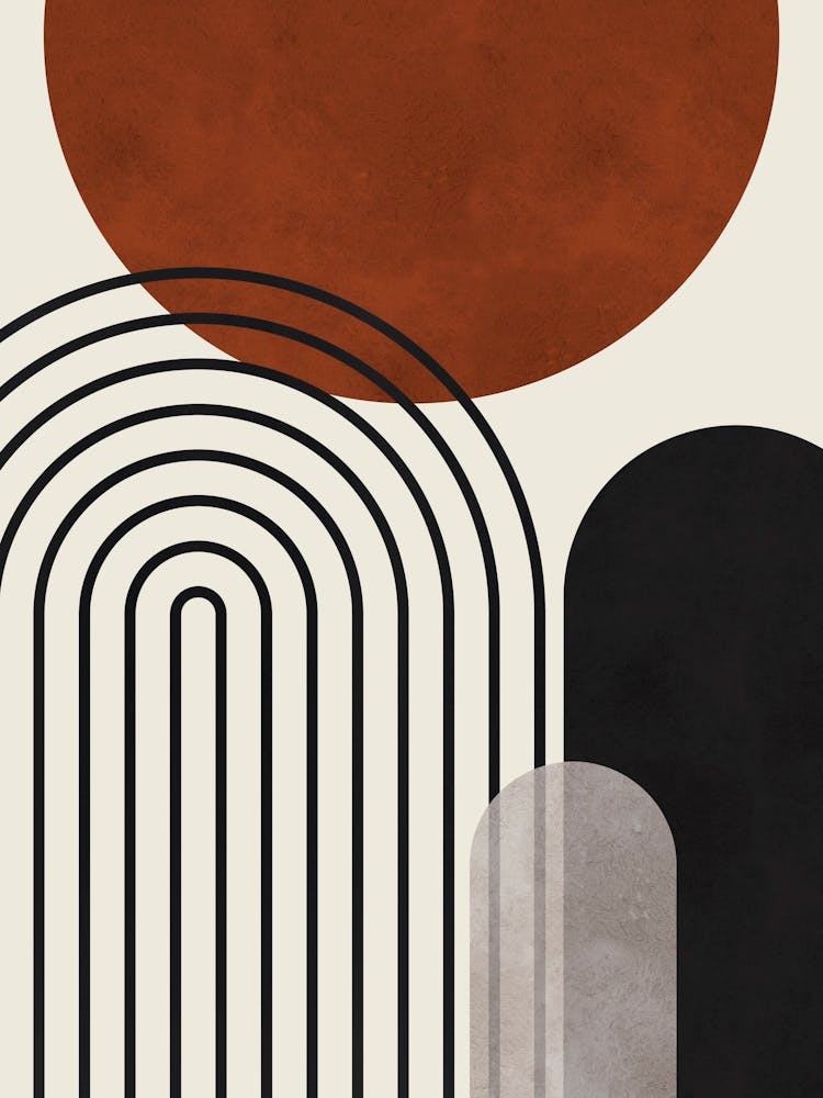 Watercolor of lines and circles 2