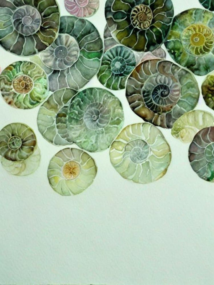 Ammonites Storybook Watercolour