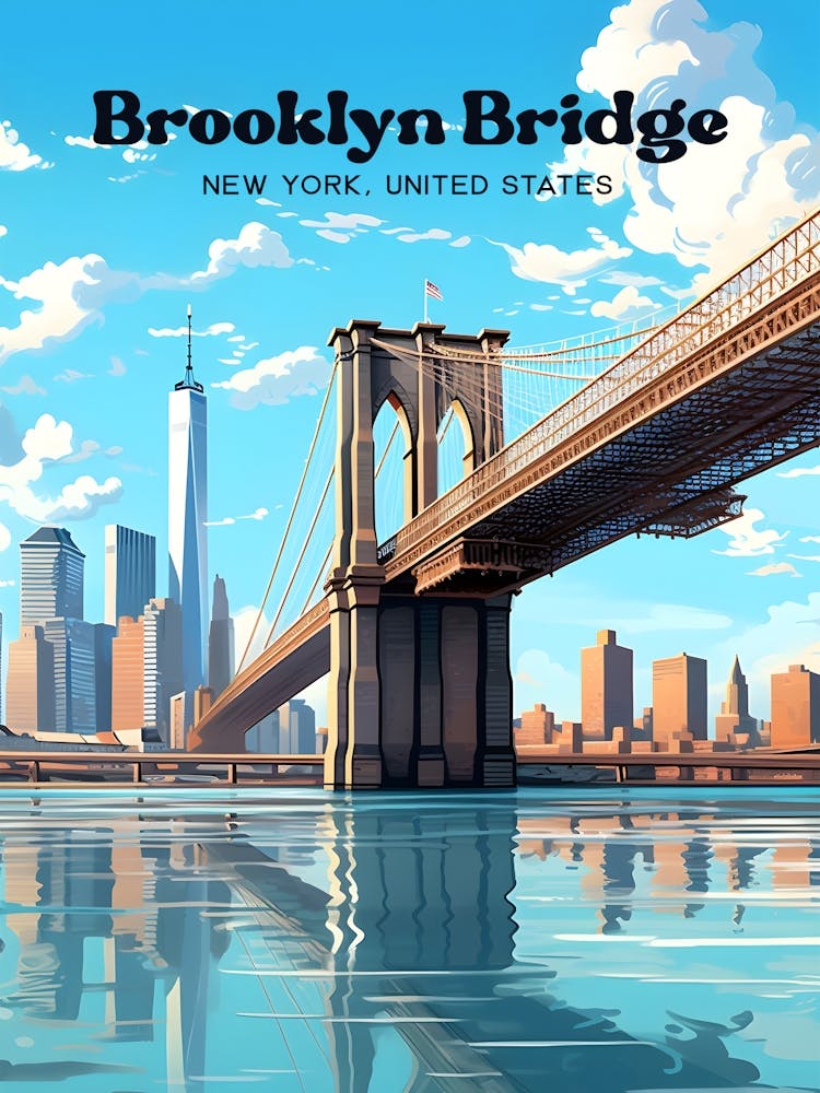 Brooklyn Bridge 1 Travel Poster 3 4 Resize
