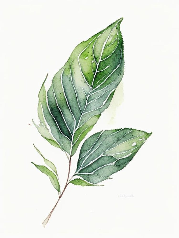 Comfrey Leaf Minimalist Watercolour