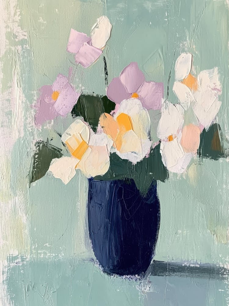 Flowers In A Blue Vase 6