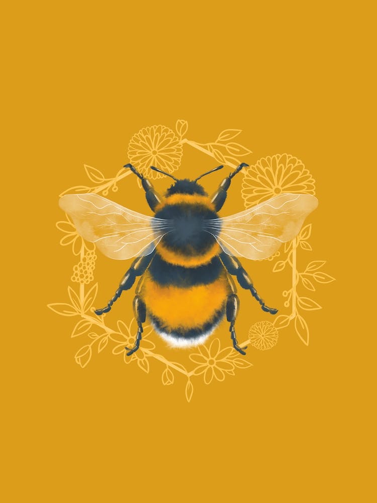 Bee Watercolur Yelllow Copy 34