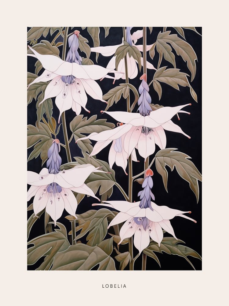 Flower Illustration Lobelia 2 Poster