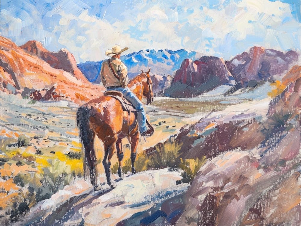 Cowboy In Red Rock Canyon Nevada 4