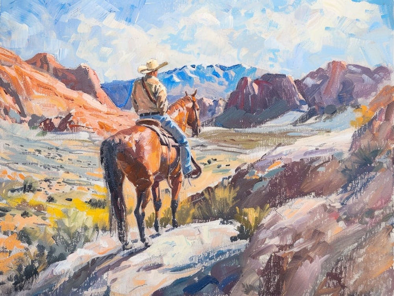 Cowboy In Red Rock Canyon Nevada 4