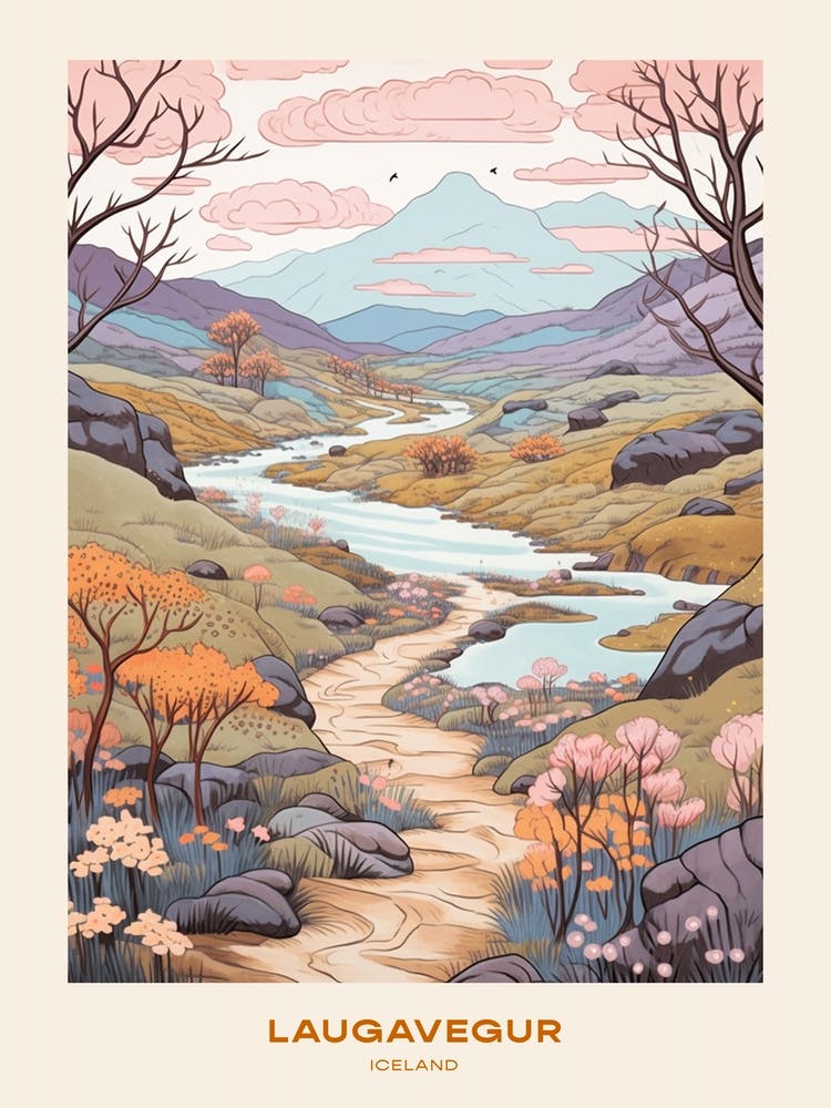 Laugavegur Iceland 3 Hike Poster