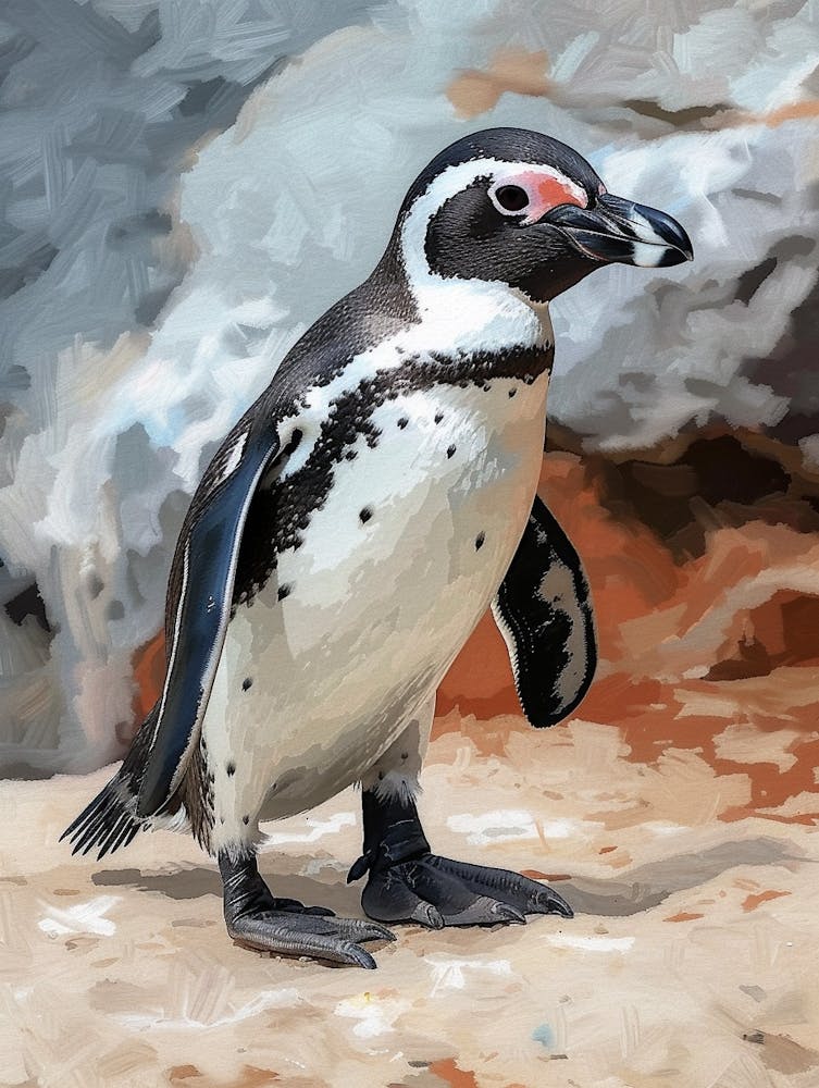 Afrikanischer Pinguin Kangaroo Island Penneshaw Ölgemälde 2