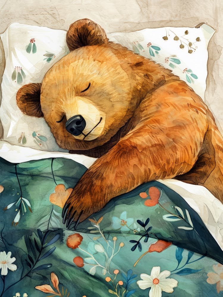 Teddy Bear Sleeping In Bed animal story
