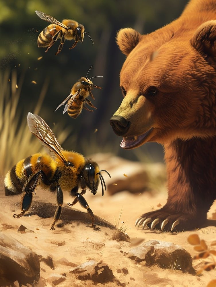 Africanized Honey Bee Storybook Illustration 2