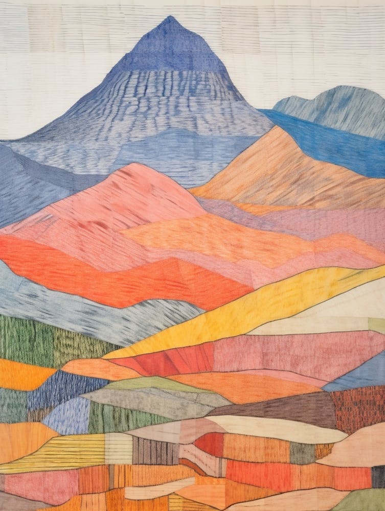 Ben Vorlich Scotland 1 Colourful Mountain Illustration
