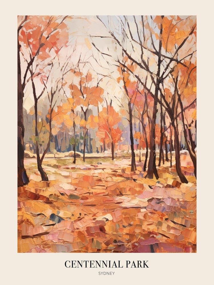 Autumn City Park Painting Centennial Park Sydney Poster