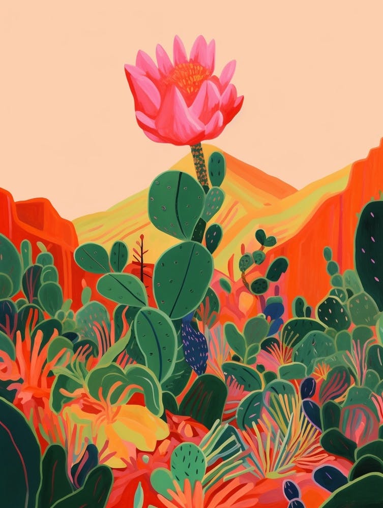 Boho Plant Painting Pencil Cactus 2