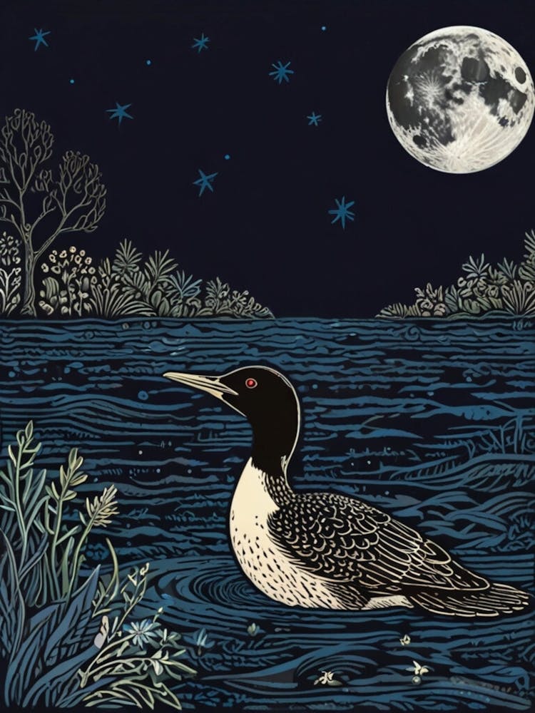 William Morris Loon At Night 1