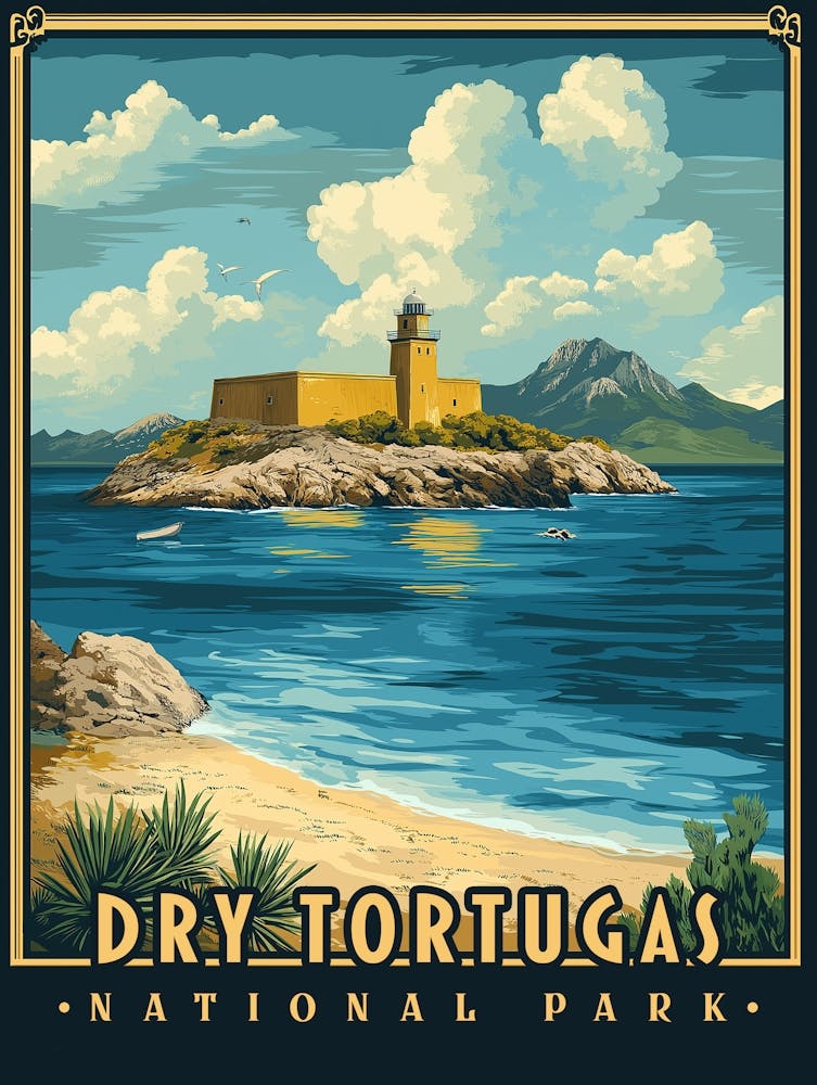 Dry Tortugas National Park - Vintage Poster