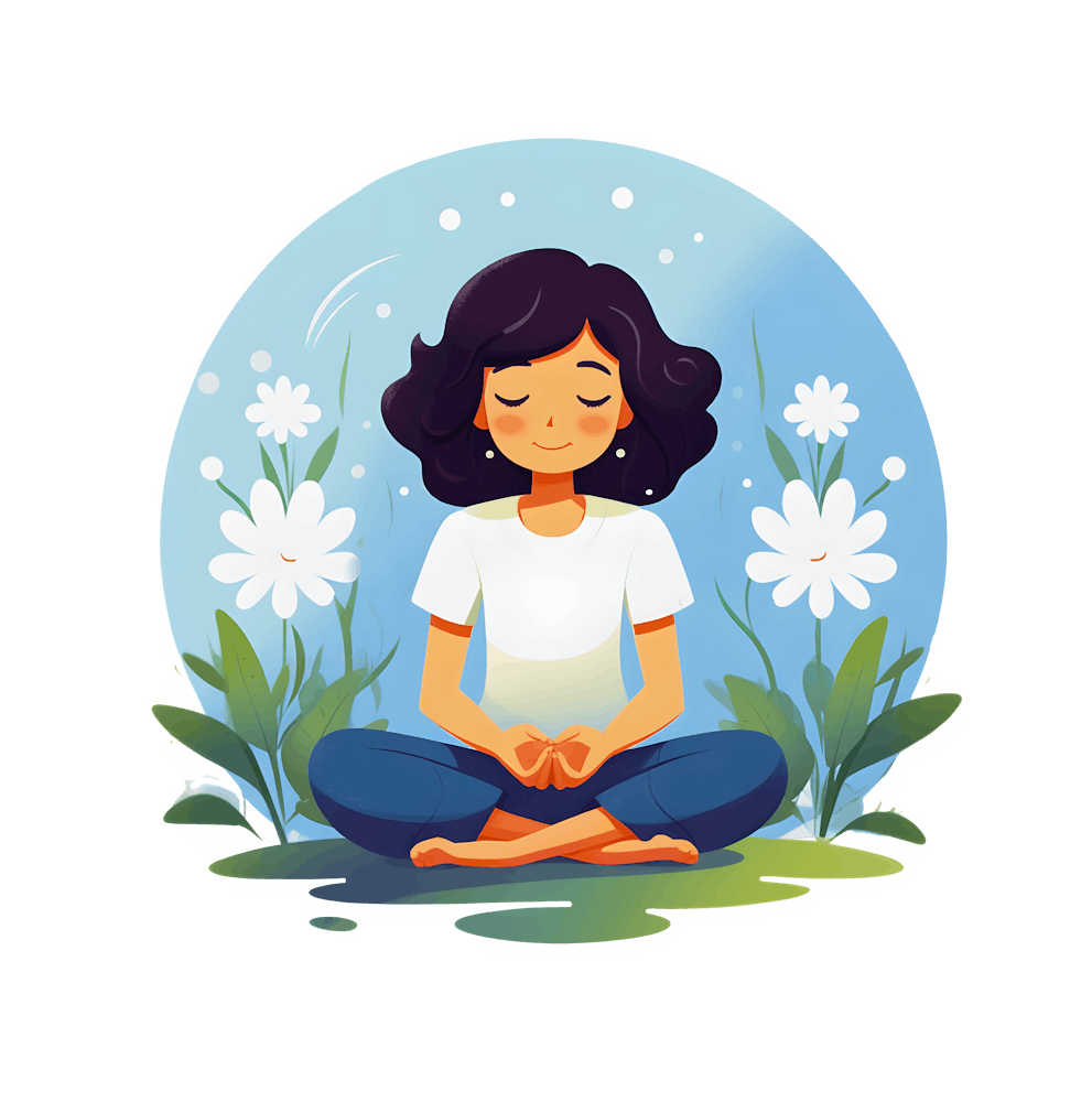 Inner Tranquility Female Meditation Illustration