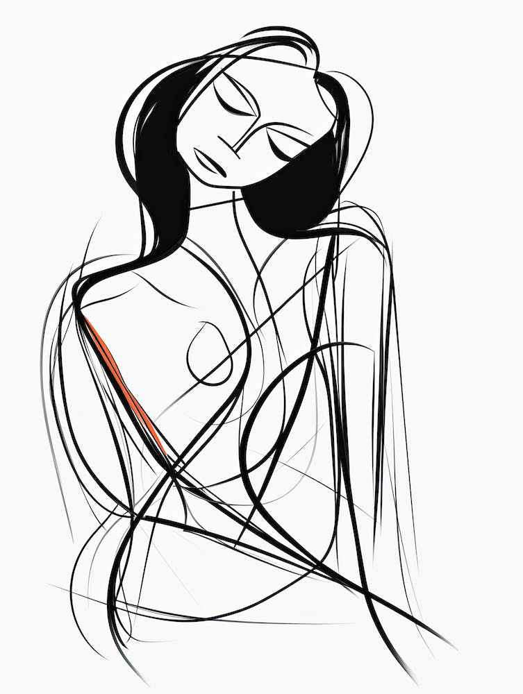 Drawing Of A Woman, line art