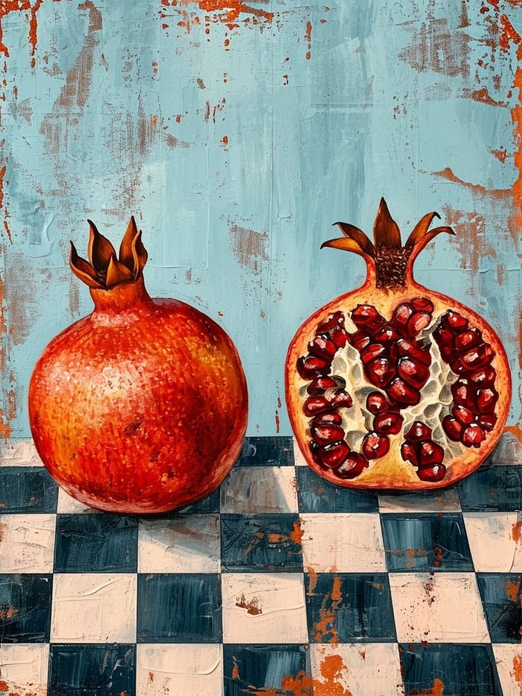 Pomegranate Checkered Blue  2