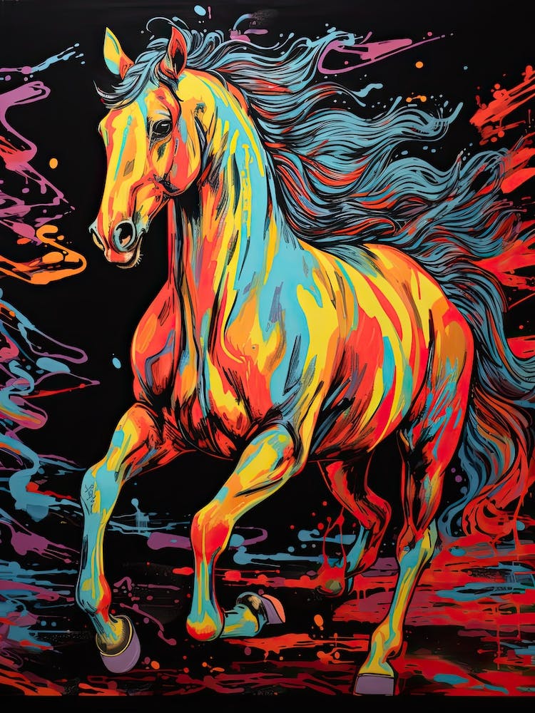 A Horse Painting In The Style Of Broken Color 1