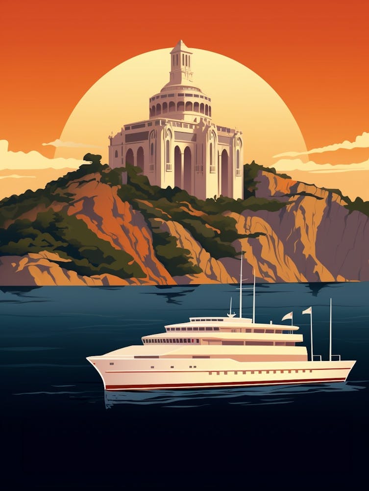 Bosphorus Cruise Prince Islands Modern Pixel Art 1