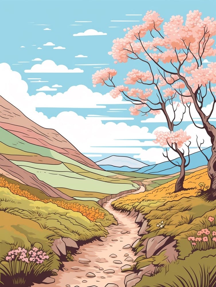The Pennine Way England 2 Hike Illustration