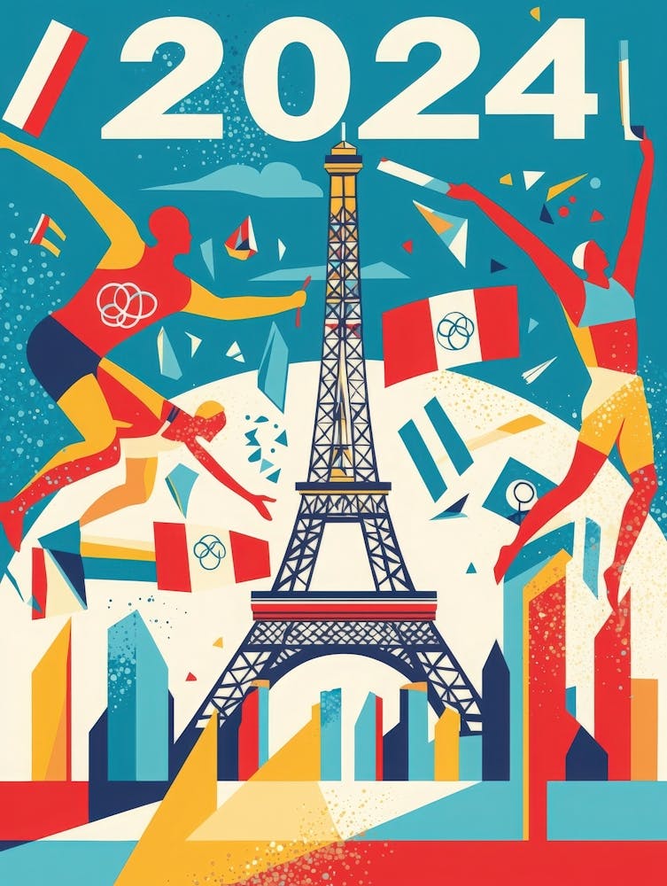 Aihrgdesign A Vibrant Poster Celebrating The 2024 Paris Summe 5217b5fa B7ea 4400 A09e E7bac0316edc 0