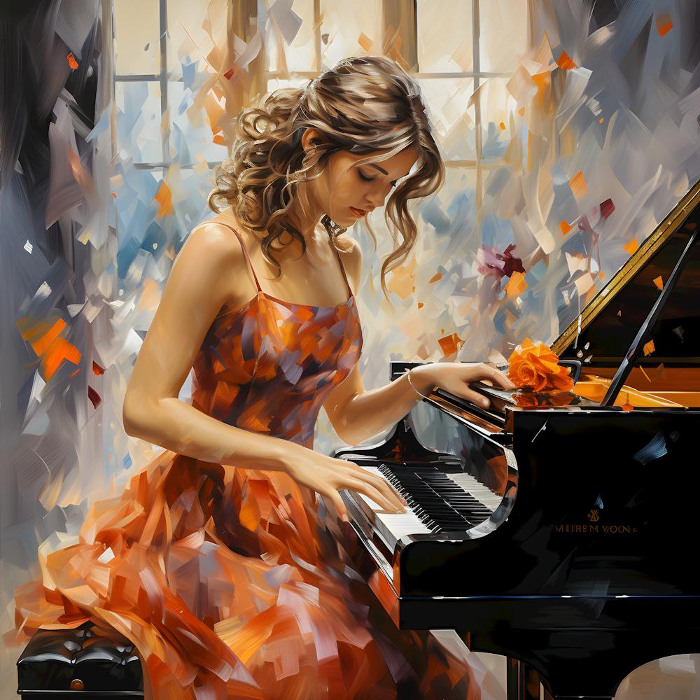 Femme Jouant Du Piano