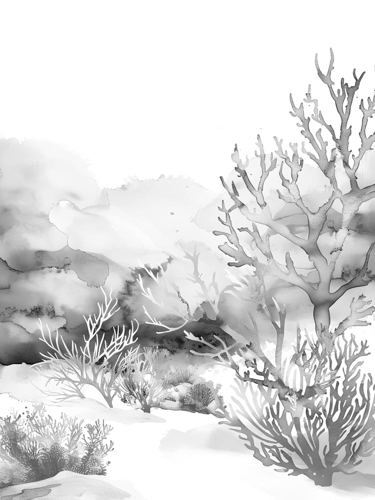 Black And White Watercolor Painting 1