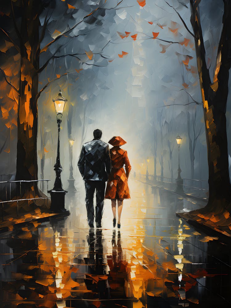 Nighttime Intertwined Intimate Art For Lovers