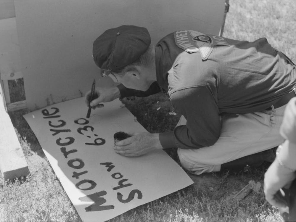 Painting A Sign, Fourth Of July, Vale, Oregon By Russell Lee