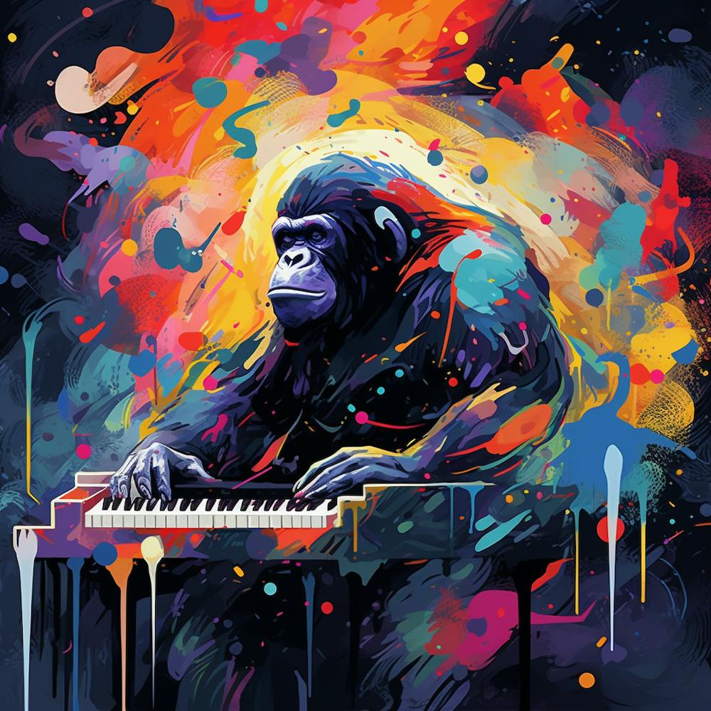 Gorilla Playing Piano